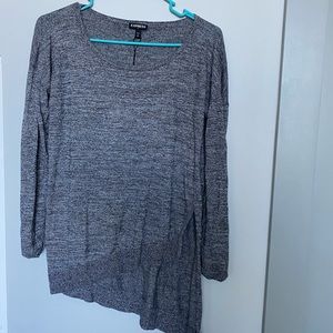 Express Heather Gray Asymmetrical long sleeve
